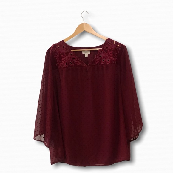 Style & Co Core Plus Fashion Eyelet Red - Picture 4 of 10